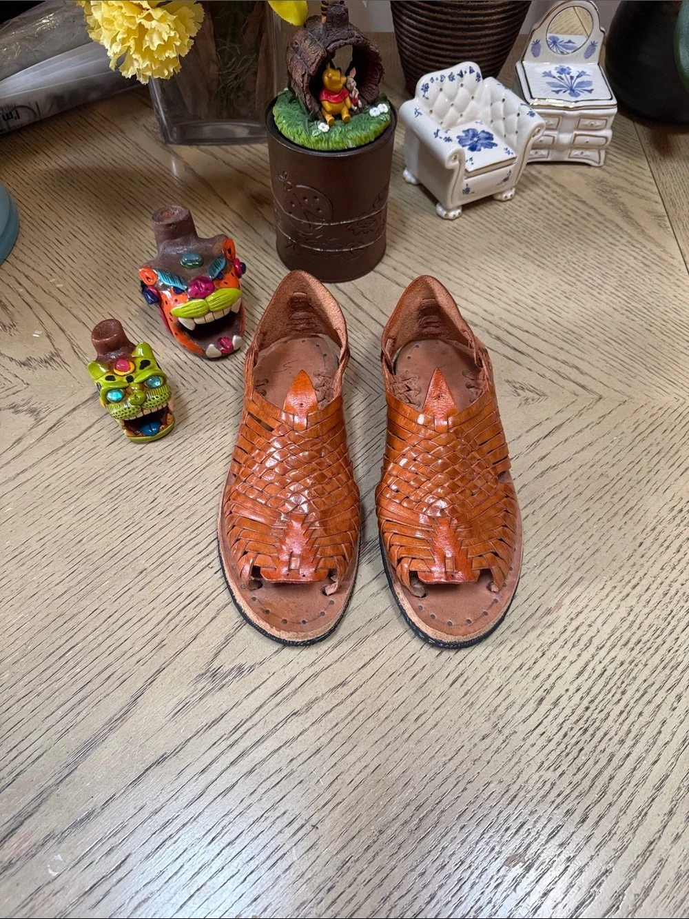 Handwoven Leather unisex  Mexican Huarache Sandals - Brown